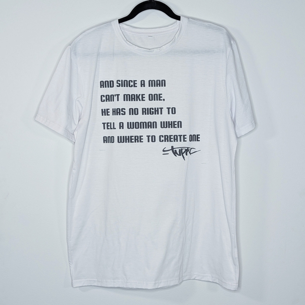 Tupac Keep Ya Head Up Music‎ Lyrics Quote Short Sleeve Graphic T-Shirt White L